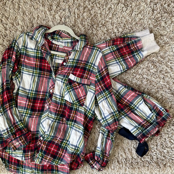 🩷AERIE JOGGER PLAID PAJAMA PANTS FLANNEL LONG SLEEVE CHRISTMAS PAJAMAS STRETCHY - Picture 9 of 14